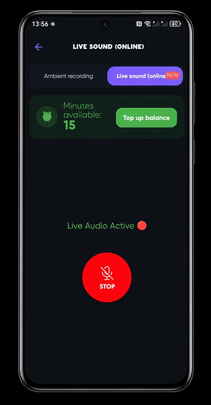 Live audio around the child