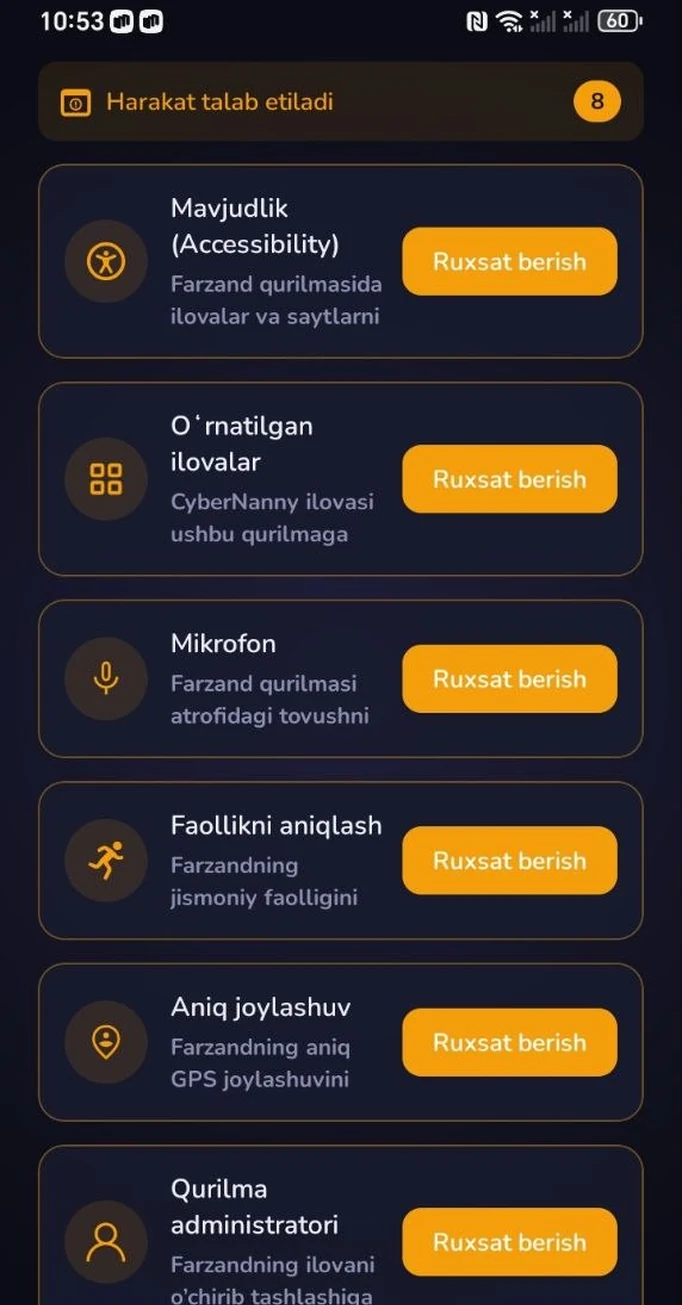 Ota-ona nazoratini yoqish: bola telefonidagi ruxsatlar va ota-ona kabineti